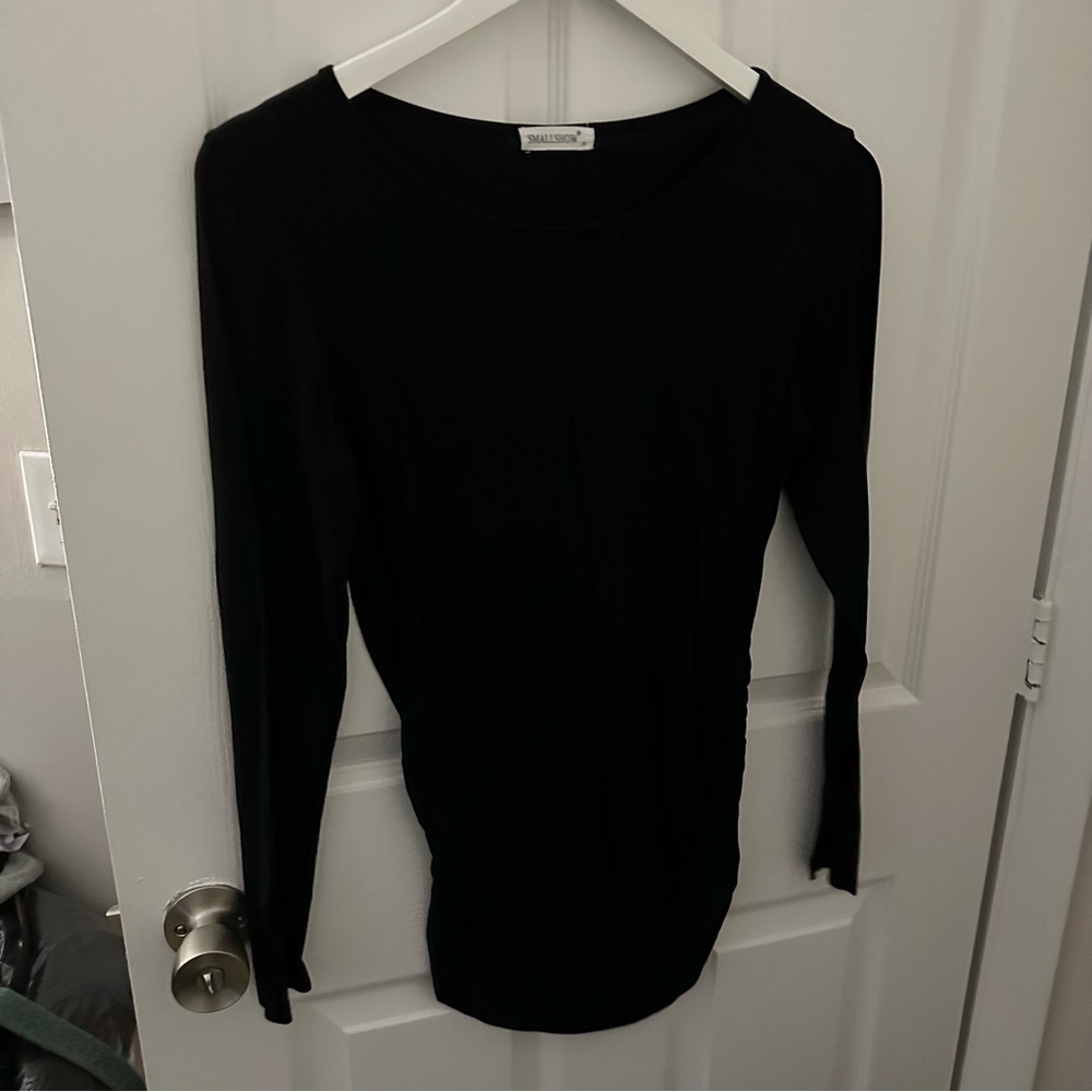 Black Long Sleeve Maternity Top